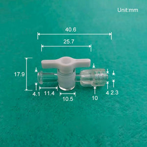 Robinet d'arrêt blanc 2 voies avec raccord Luer mâle et femelle transparent pour machine à ozone