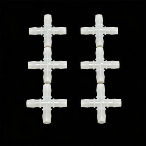 4-Way PP Barbed Connector – 4.0mm OD Ports, Multi-Line Distributor Fitting