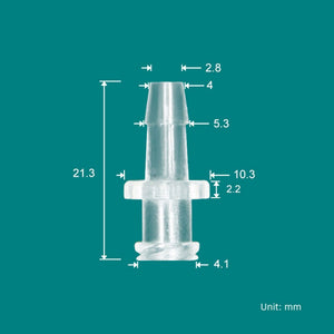 Connecteur Luer Lock femelle en polycarbonate transparent LL-F-PC-4.5 - Convient aux tubulures de 4mm et 5mm de DI, qualité médicale