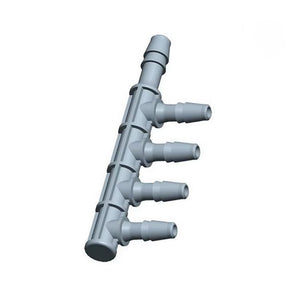 Raccord cannelé 5 voies en polypropylène 5WC-PP-4.8 pour tube de 4,8 mm / 3/16" de diamètre extérieur