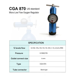 High Quality Medical Oxygen Regulator CGA870 Low Flow Gas Regulator for Portable Oxygen Cylinder