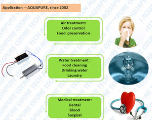 AQUAPURE 2000mg Ozone Cell 12V DC High Efficiency Quartz Tube Ozone Generator Part