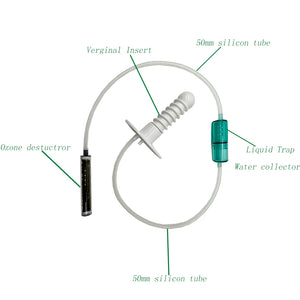 Sonda insertable de dosis de ozono vaginal para terapia de insuficiencia de O3 con puerto de entrada y salida