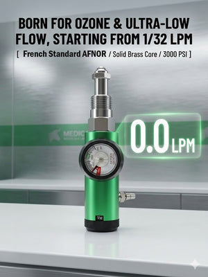 France AFNOR( F)  SI 22.91 *1.814 INT Low Flow Oxygen Regulator 0-4LPM