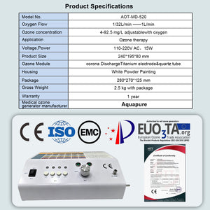 AQUAPURE Patented Portable Medical Ozone Therapy Machine – Adjustable Output for Home Use